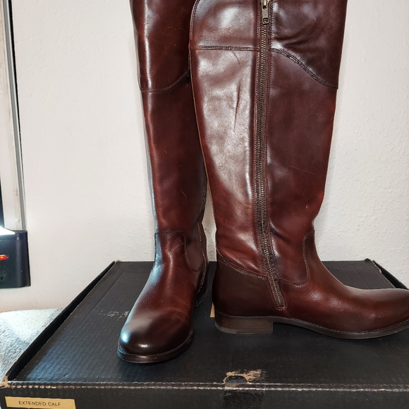 FRYE EXTENDED CALF RIDER BOOTS LEATHER - Picture 5 of 6